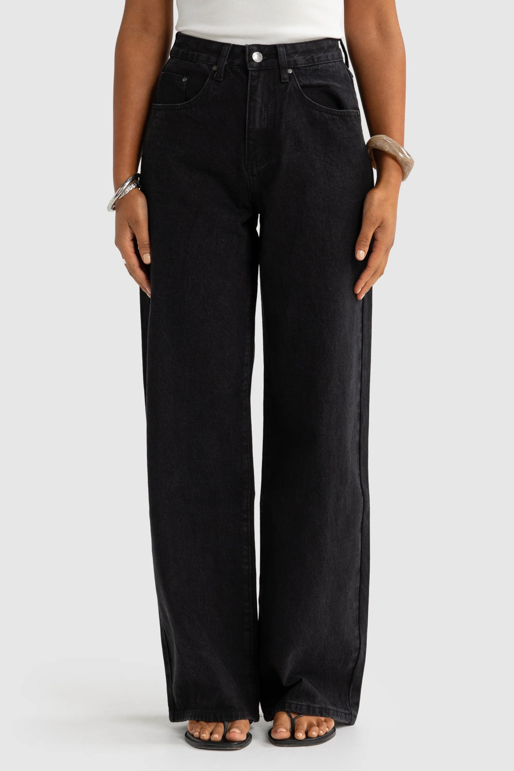 Willow Denim Wide Leg Jean Washed Black