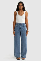 Willow Denim Wide Leg Jean Mid Blue