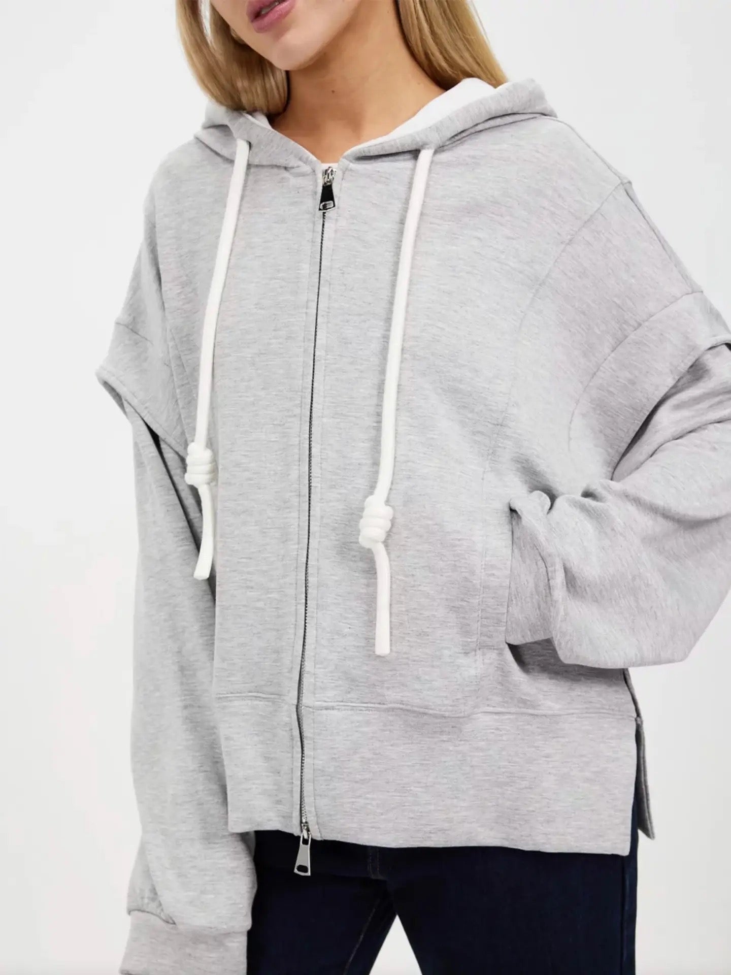 No Ordinary Love Zip Hoodie - Grey Marle