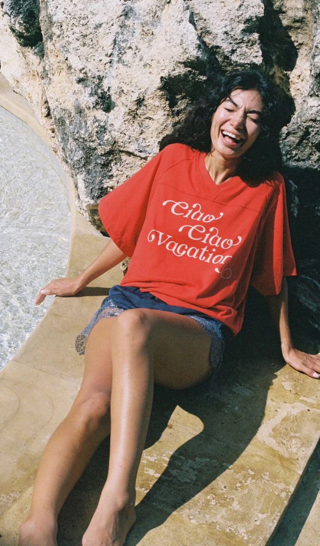 Vacay Crop Tee - Red