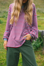 NAUTICAL LONG SLEEVE TEE - Cherry