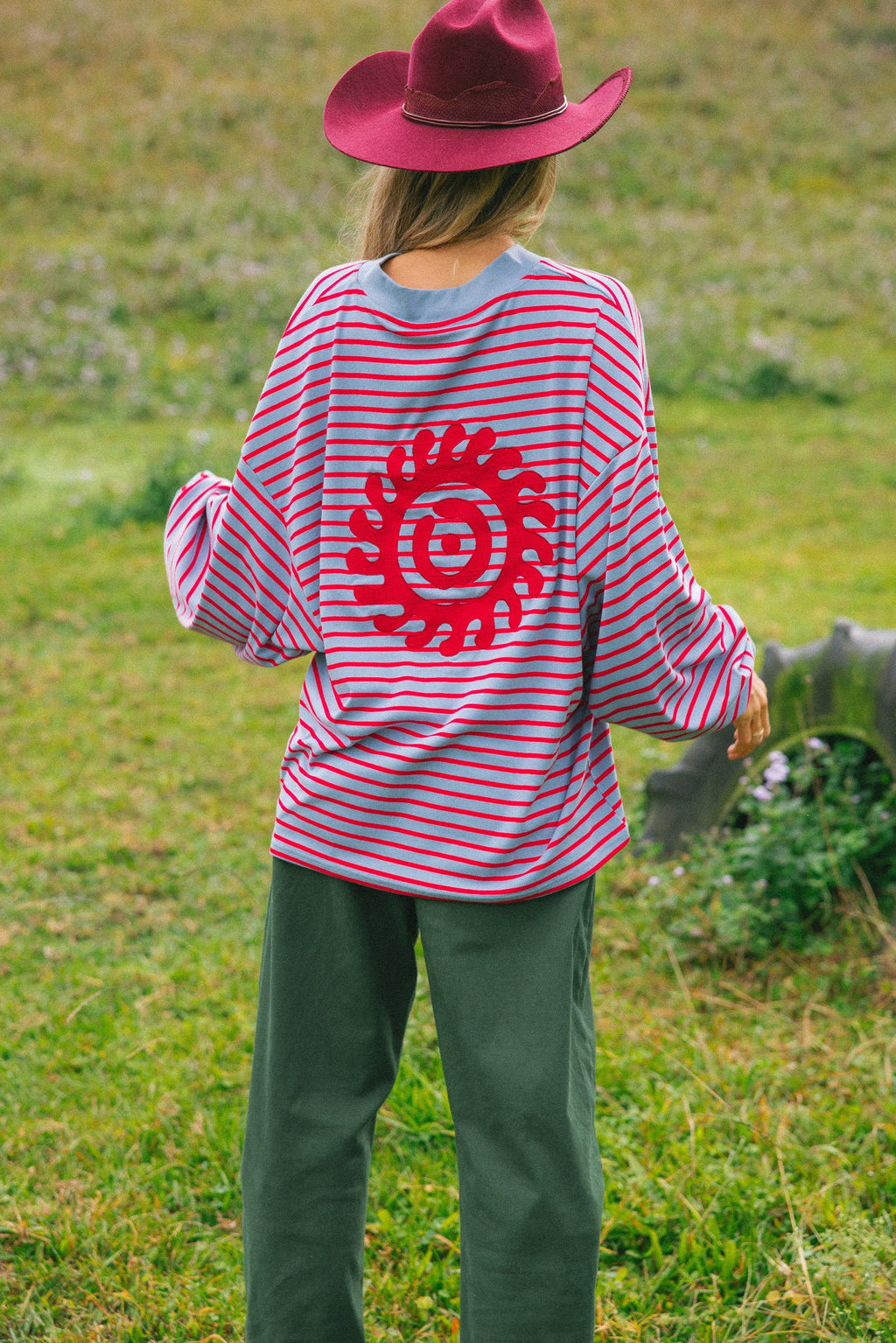 NAUTICAL LONG SLEEVE TEE - Cherry