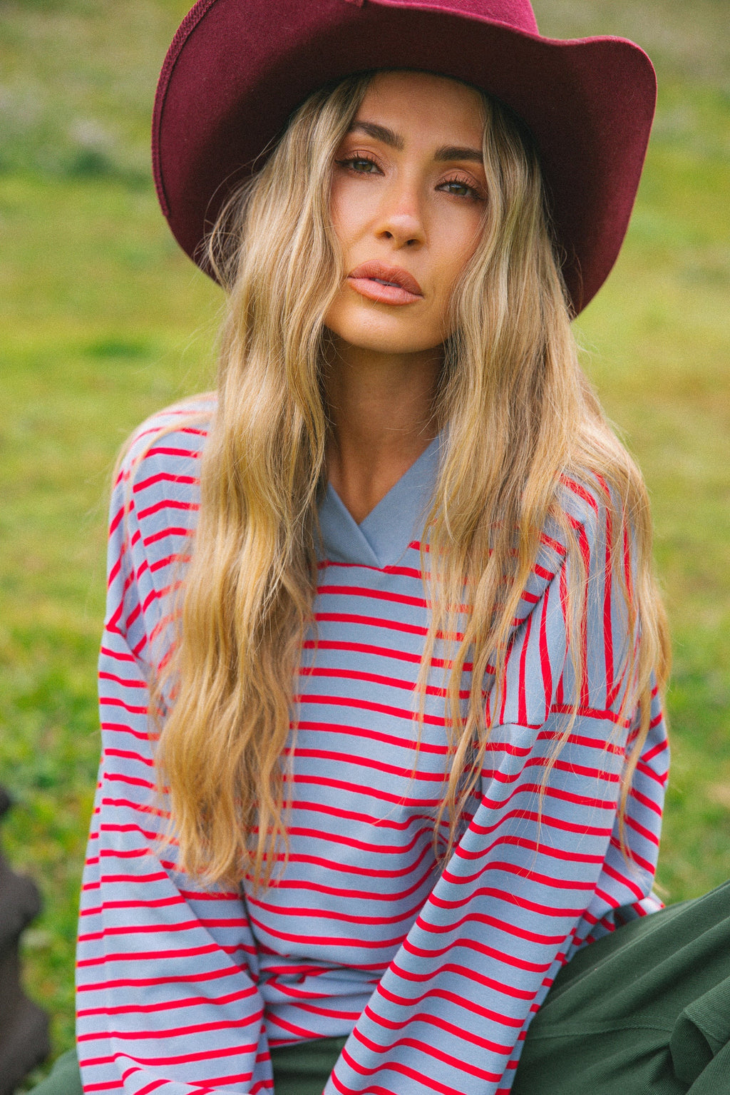 NAUTICAL LONG SLEEVE TEE - Cherry