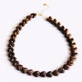 Resin Heart Bead Necklace - Brown