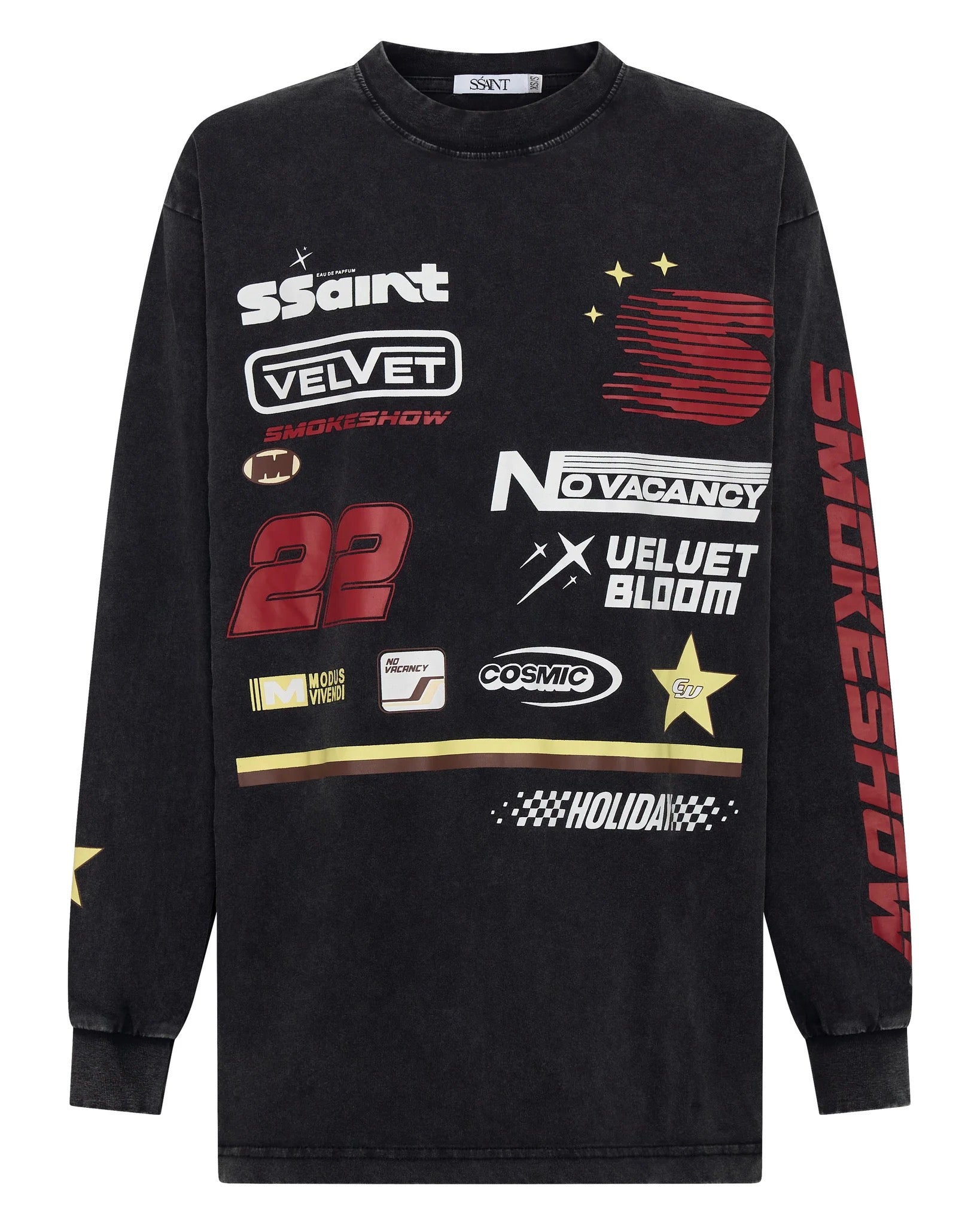 Signature Moto Long Sleeve Black Acid Wash