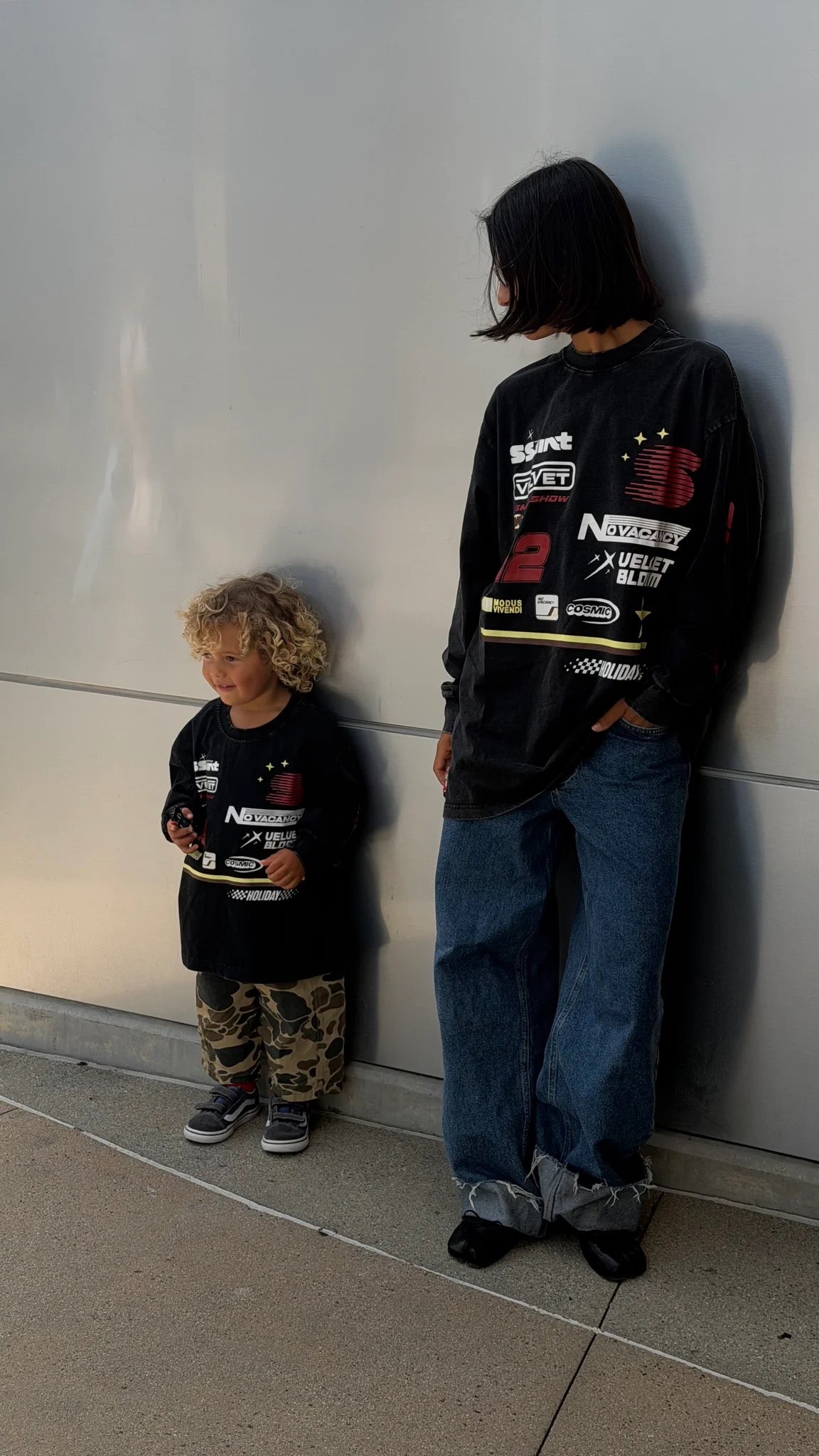 Signature Moto Long Sleeve Black Acid Wash