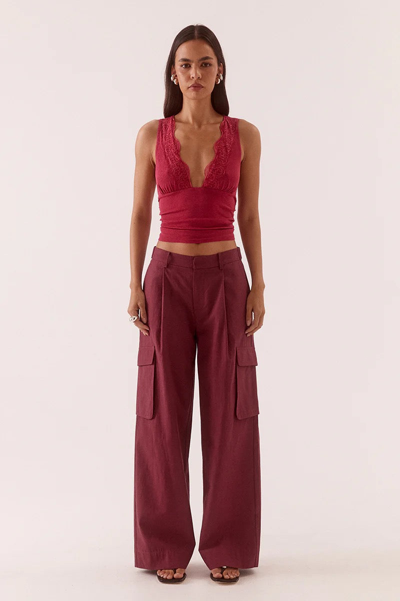 LONI TOP - BERRY
