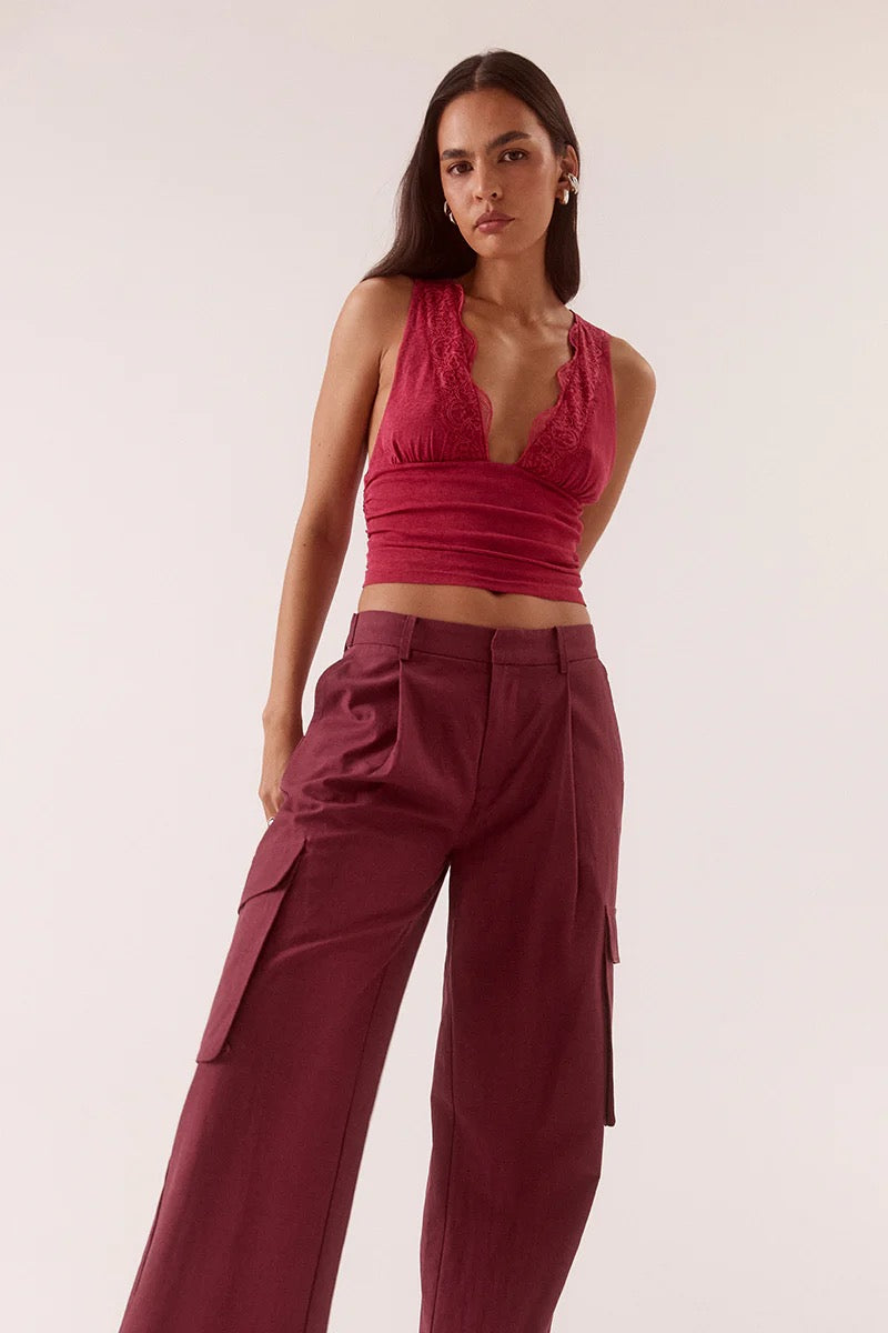LONI TOP - BERRY
