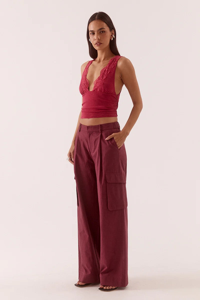 LONI TOP - BERRY