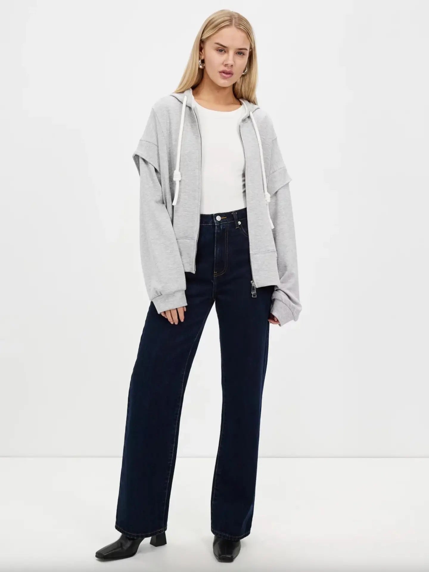 No Ordinary Love Zip Hoodie - Grey Marle