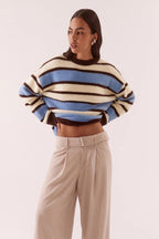 Holland Stripe Crew Knit - Blue/Yellow