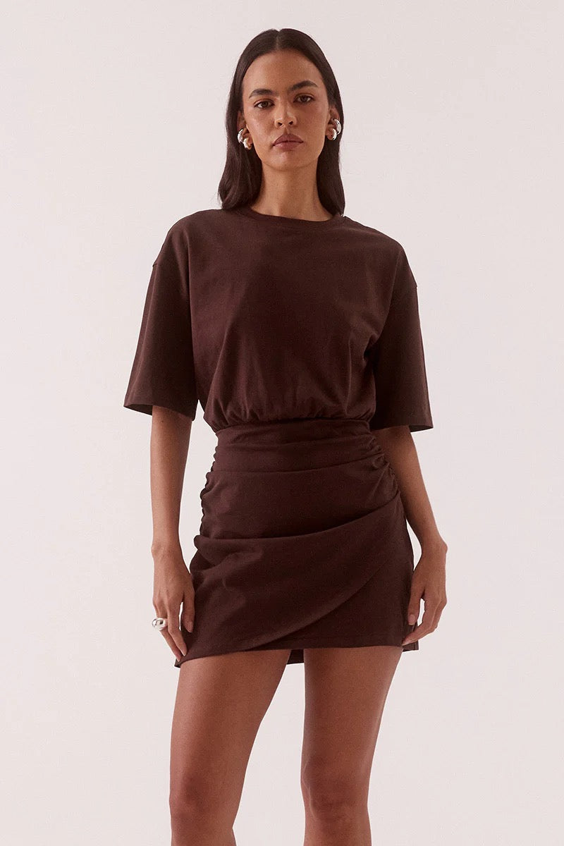 Izel Tee Dress - Bitter Chocolate