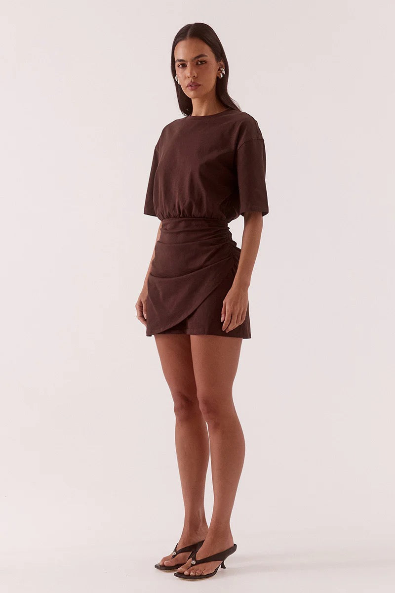 Izel Tee Dress - Bitter Chocolate