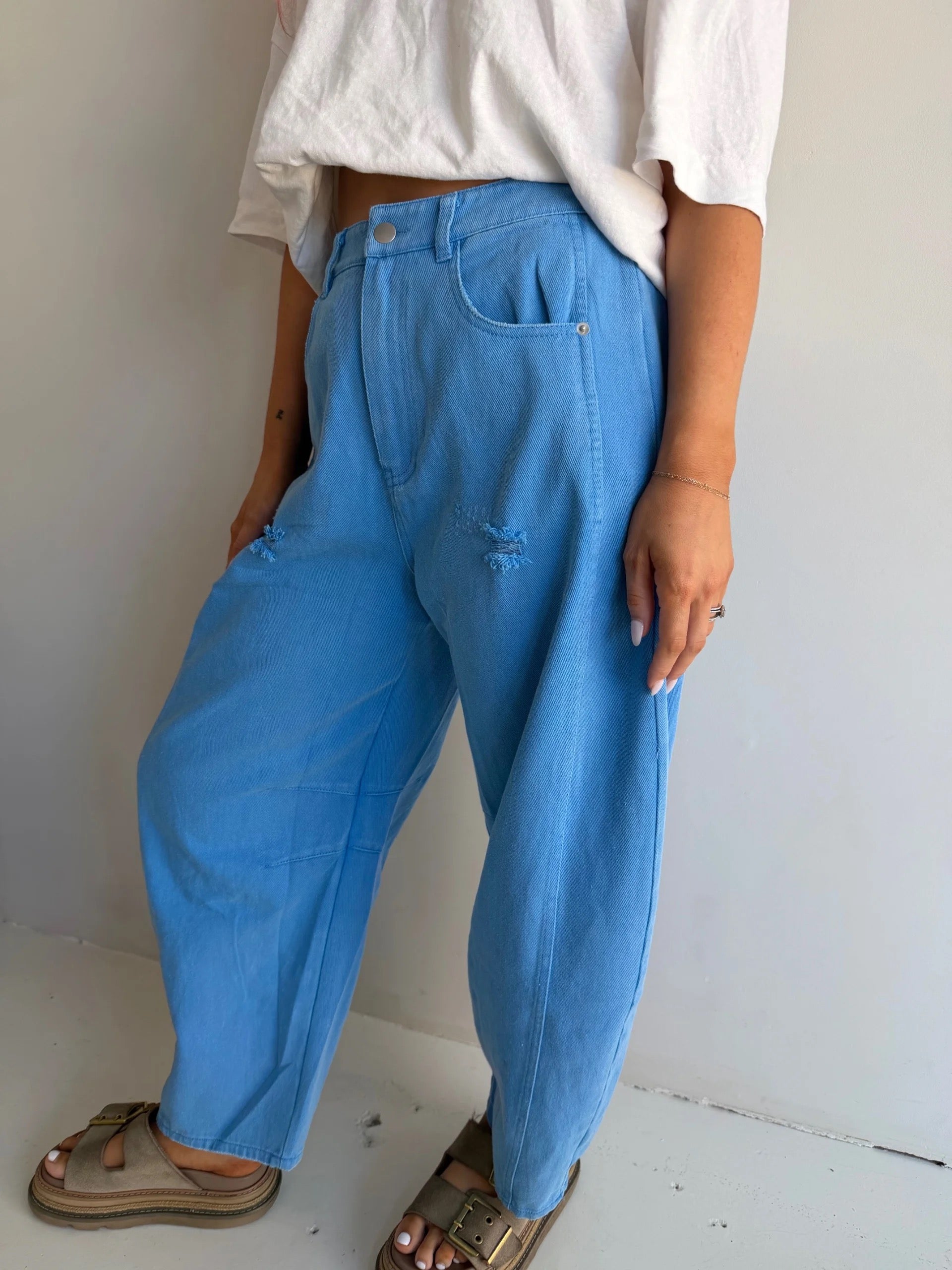 Vintage Barrel Pant - Acid Wash Sky Blue