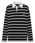 DYLAN RUGBY POLO - Black & White Stripe