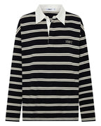 DYLAN RUGBY POLO - Black & White Stripe