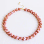 Resin Heart Bead Necklace - Salmon