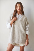 Knit Oversized Vest Sweater - Oatmeal