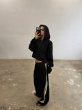 Ssaint Cropped Hoodie - Black/Butter
