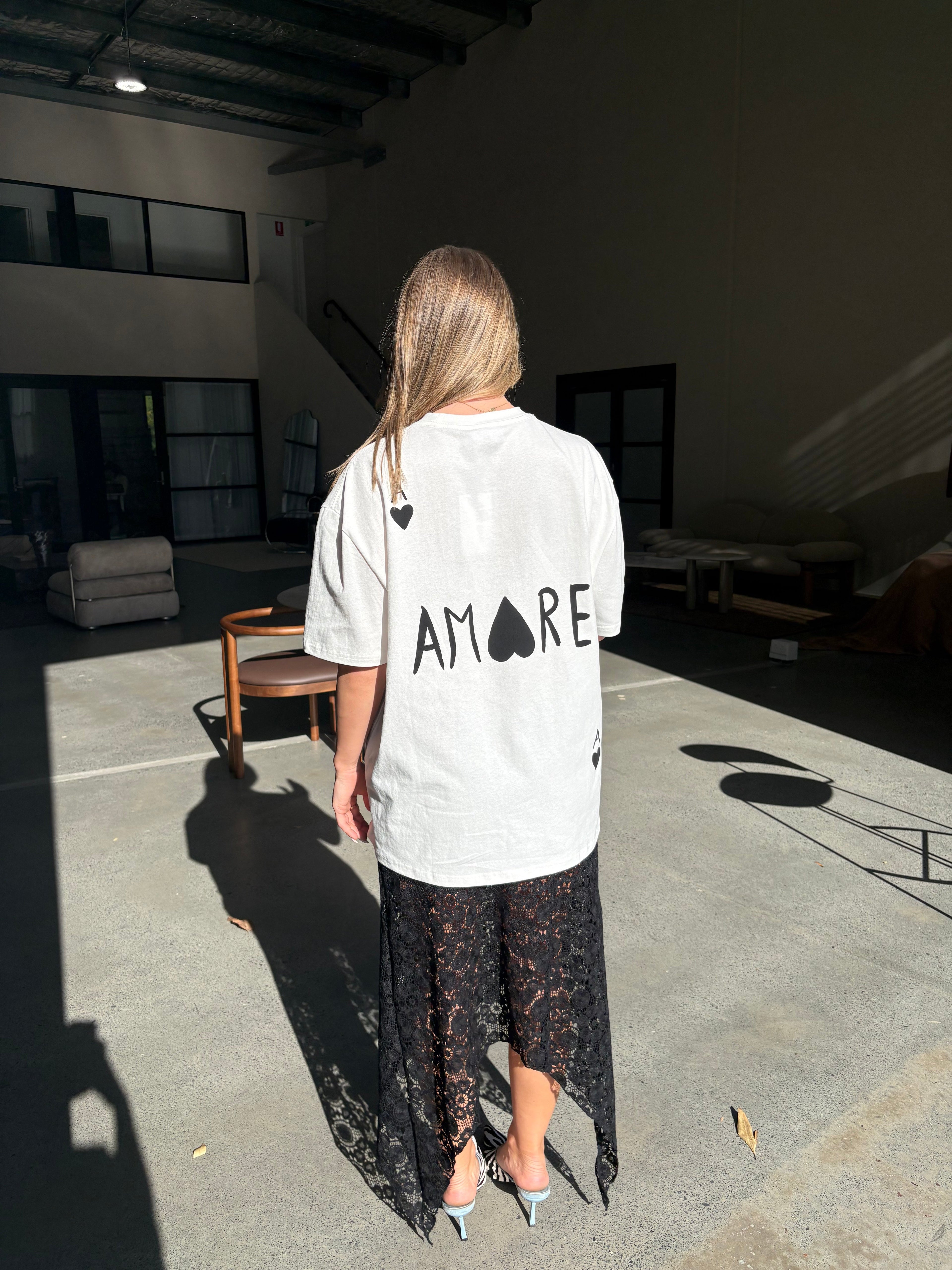 THE AMORE TEE BLACK | THE LINE BABY LEMONADE STORE