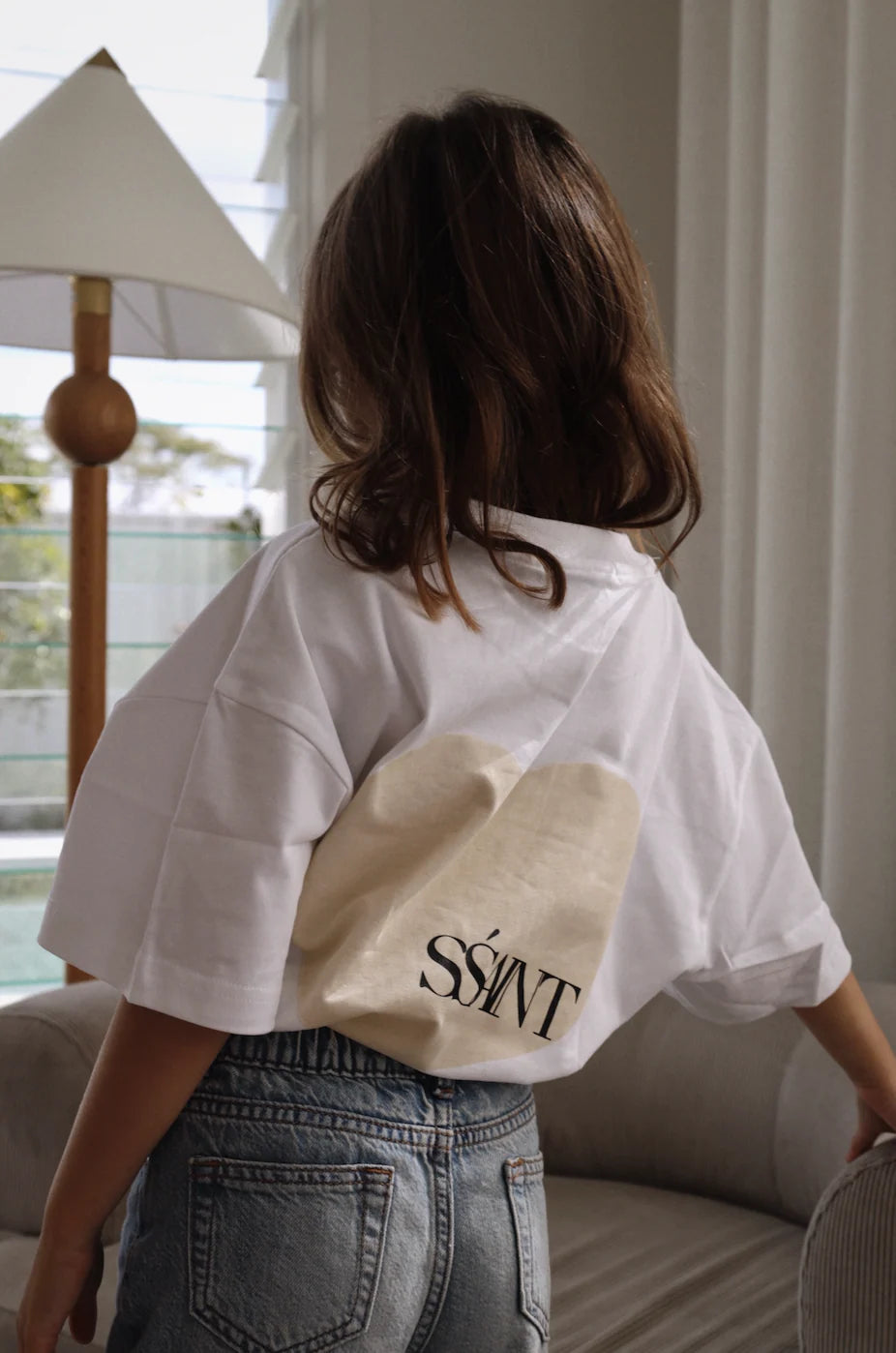 Kids Heart Tee - Cream