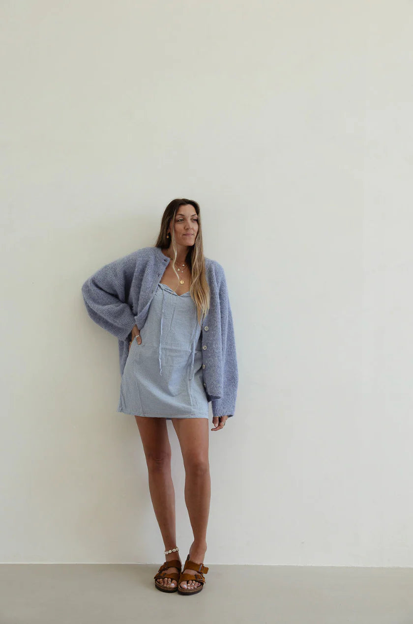 Sienna Knit Cardigan - Dusty Blue