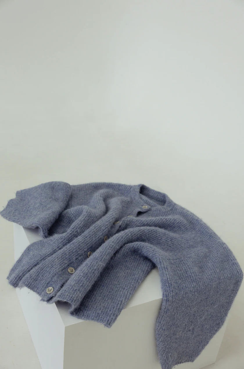Sienna Knit Cardigan - Dusty Blue