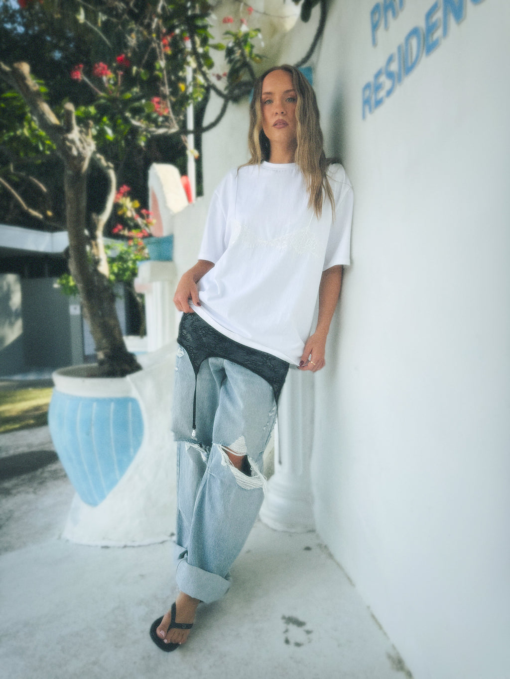 THE LINE INES TEE WHITE BABY LEMONADE