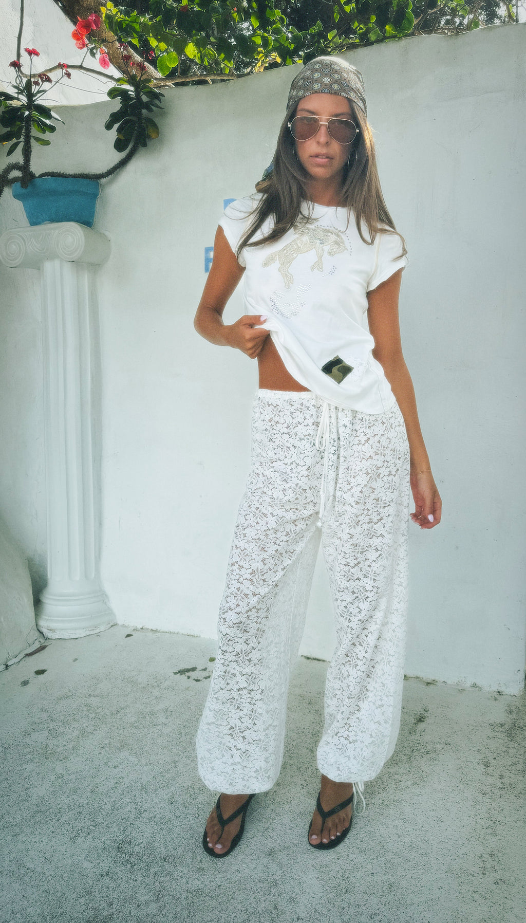 THE LINE ODETTE PANTS WHITE BABY LEMONADE