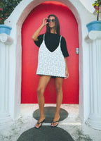 THE LINE ROW DRESS BLACK/WHITE BABY LEMONADE