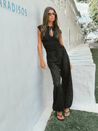 THE LINE ODETTE PANTS BLACK BABY LEMONADE