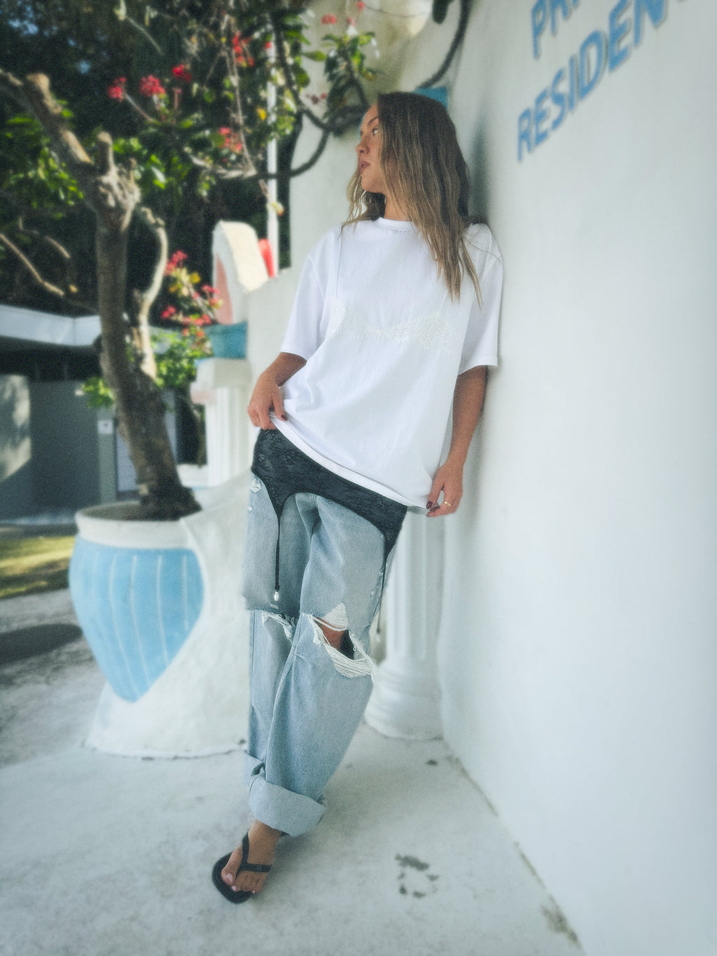 THE LINE INES TEE WHITE BABY LEMONADE