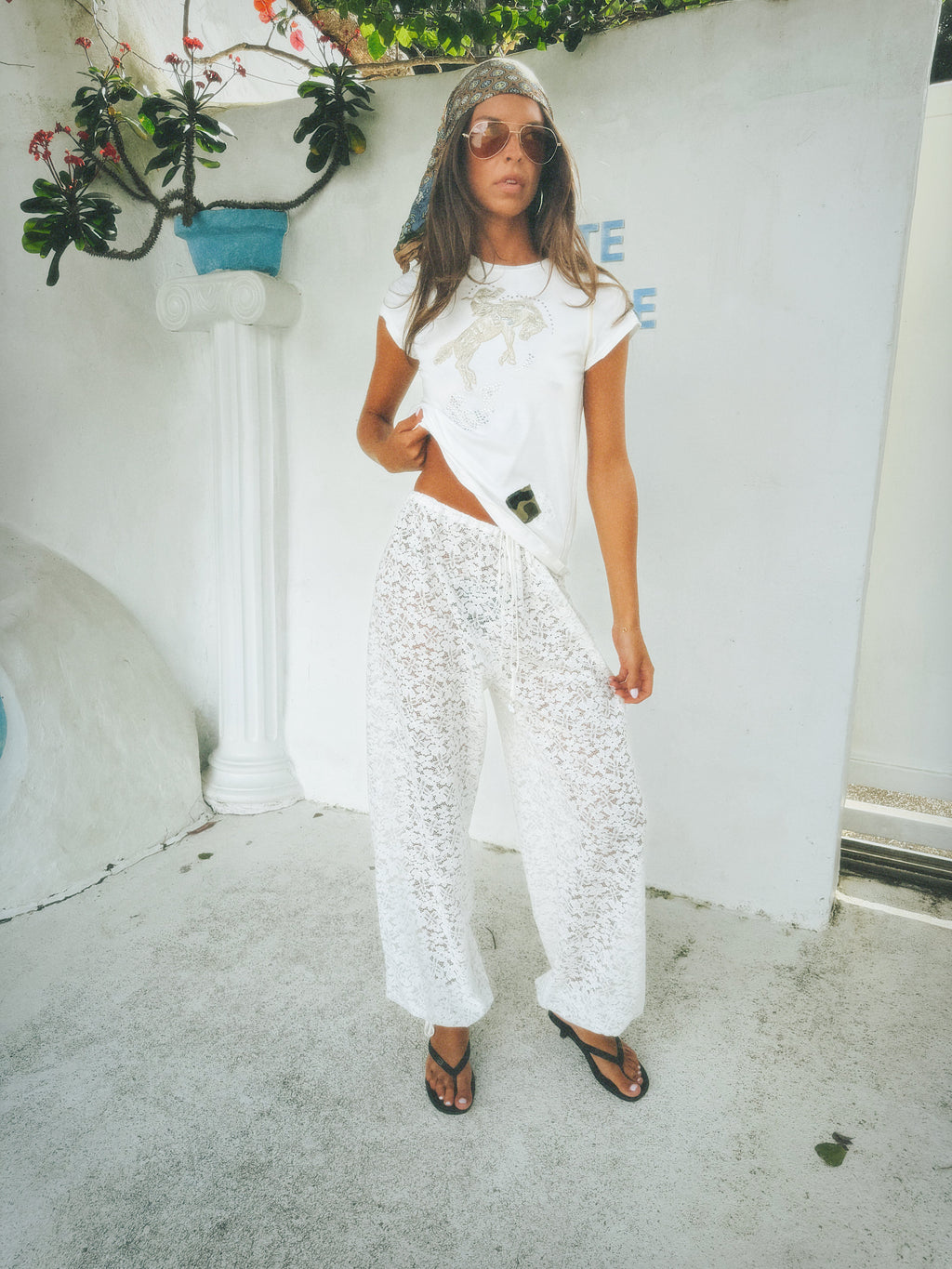 THE LINE ODETTE PANTS WHITE BABY LEMONADE