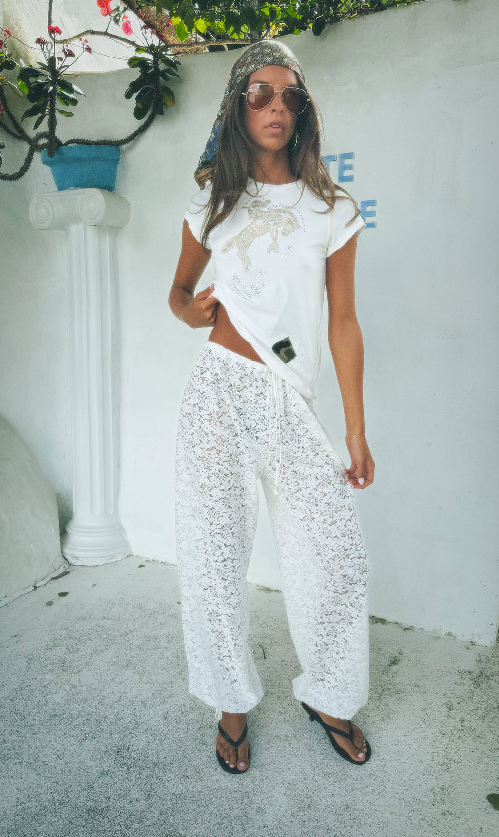 THE LINE ODETTE PANTS WHITE BABY LEMONADE