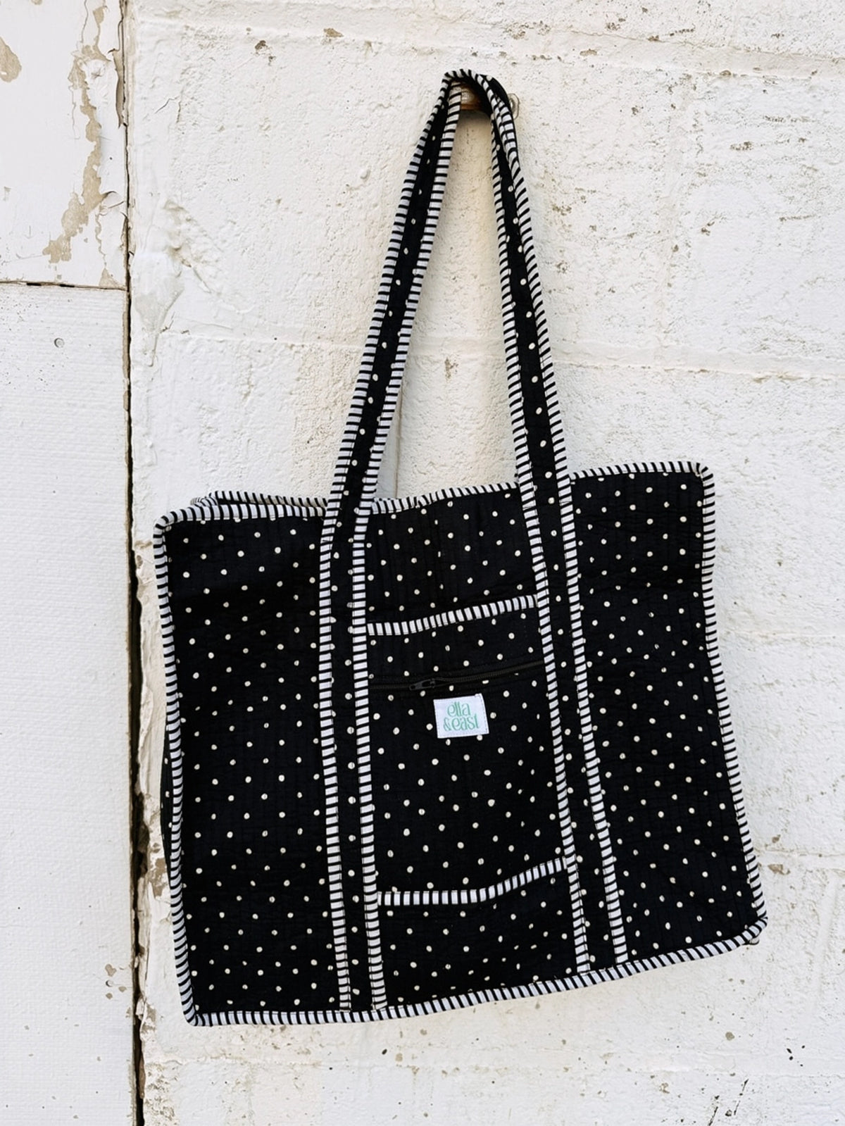 Quilted Tote Bag - Polka Dot