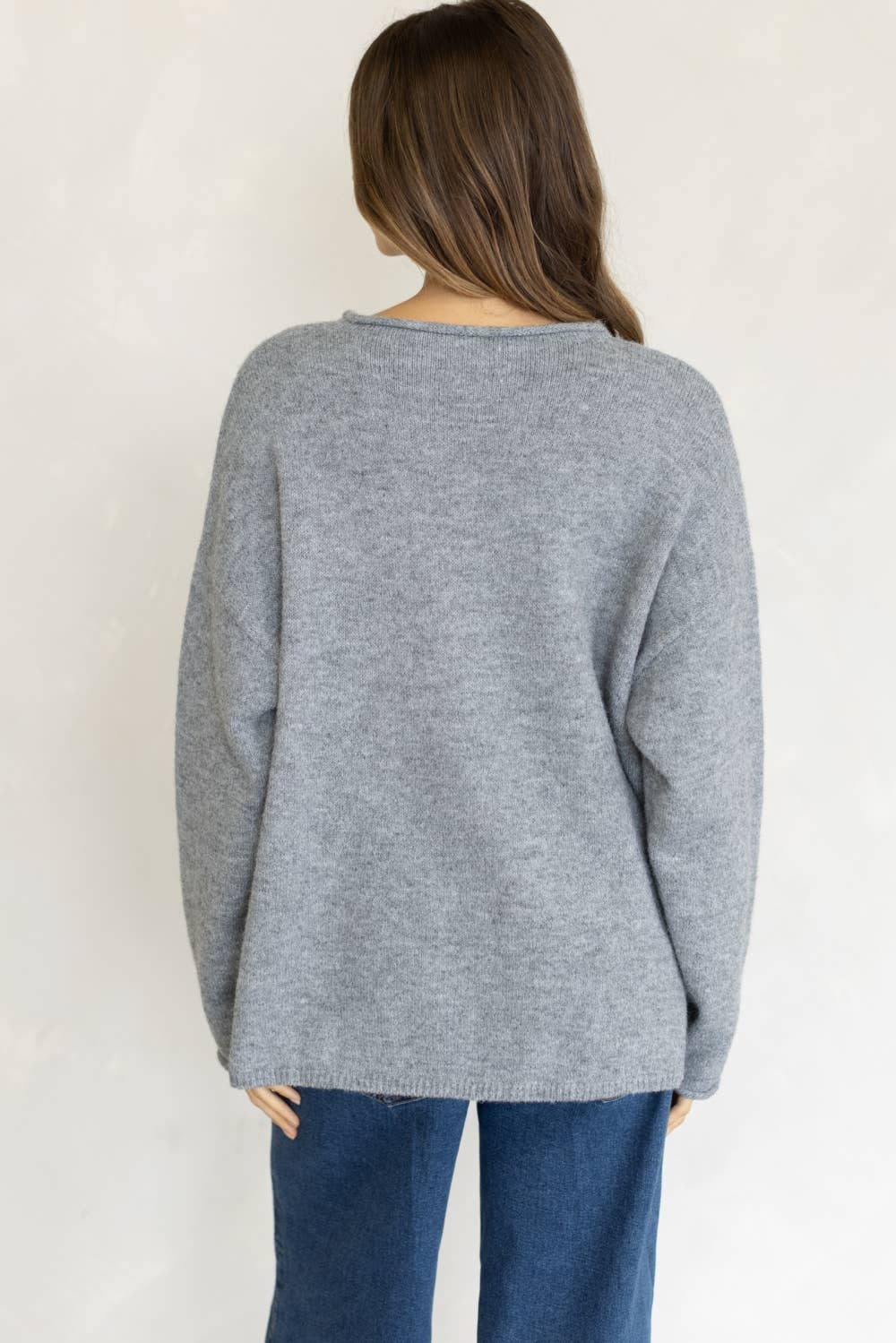 Heart Button Piper Cardigan - Heather Grey