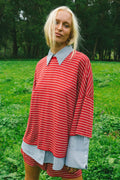 Basic Tee - Ruby Stripe