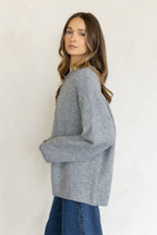 Heart Button Piper Cardigan - Heather Grey