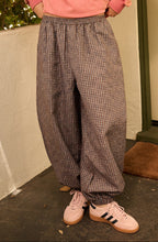 Gingham Balloon Pants - Pink/Teal