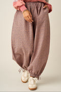 Gingham Balloon Pants - Pink/Teal